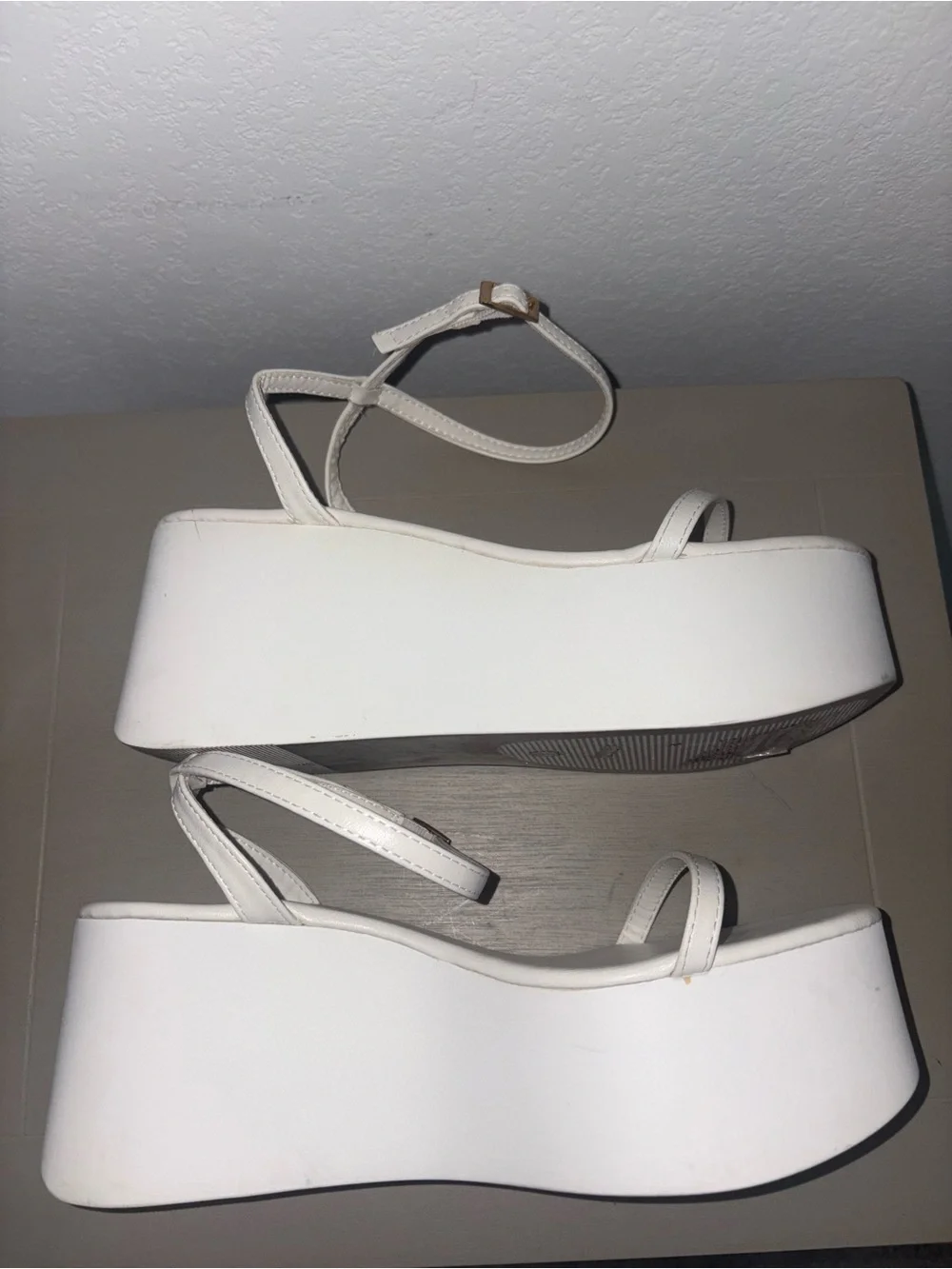 Y2K White Chunky Platform Sandals